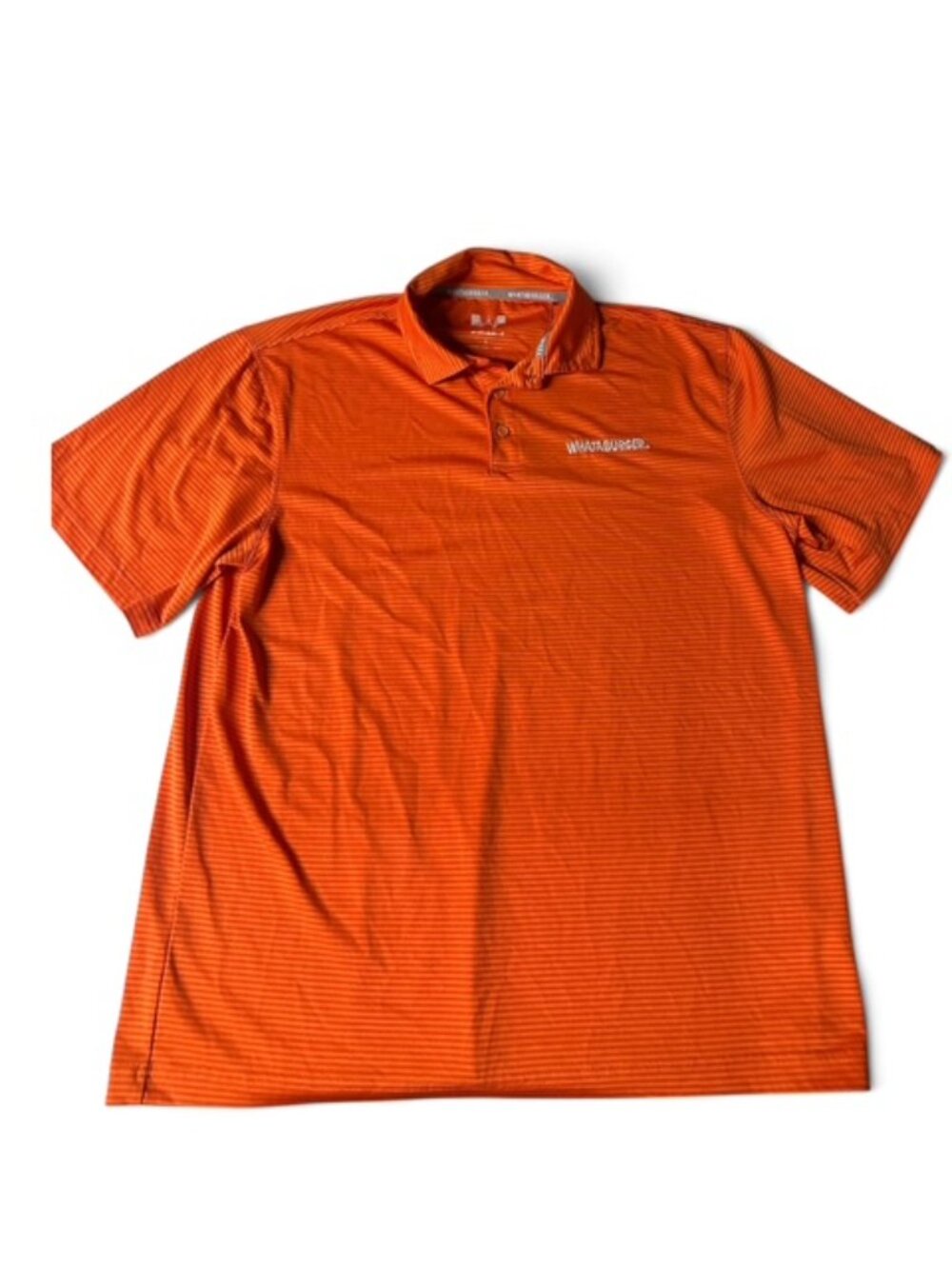 Whataburger Men's Manager Employee Shirt Size Large Orange Striped Worker